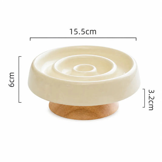 Ceramic Raised Slow Feeder Bowl